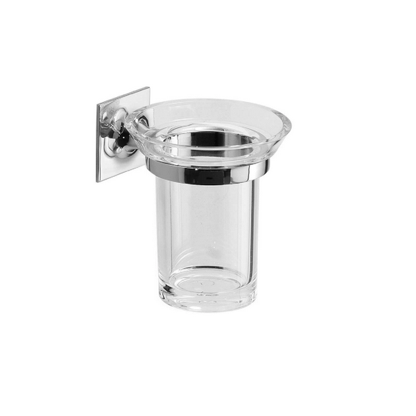 Portaspazzolini Portaspazzolino in acciaio inox wizard cromato