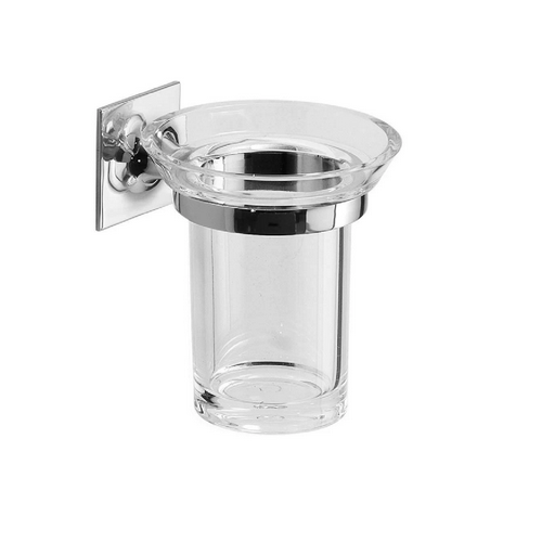 Portaspazzolini Portaspazzolino in acciaio inox wizard cromato