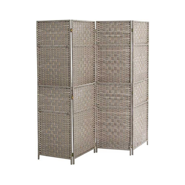 Complementi d'arredo Paravento 4 pannelli grigio 180x180 cm