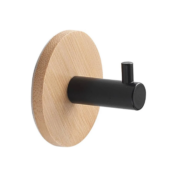 Appendini bagno Appendiabiti singolo tondo bambu'/nero