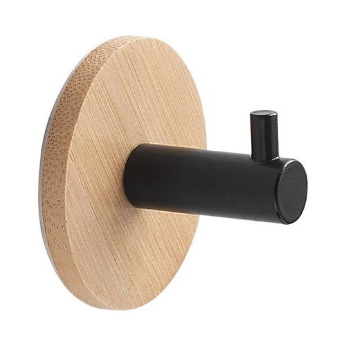 Appendini bagno Appendiabiti singolo tondo bambu'/nero