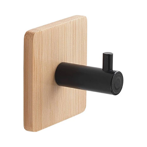 Appendini bagno Appendiabiti singolo quadrato bambu'/nero