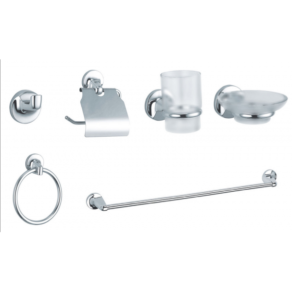 Accessori bagno Set 6 pezzi bagno cromato