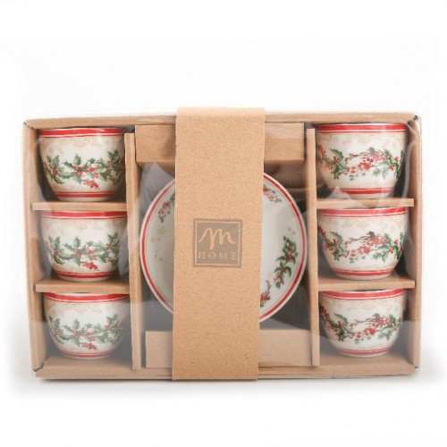 Tazzine Set 6 tazzine in porcellana merry christmas 90ml