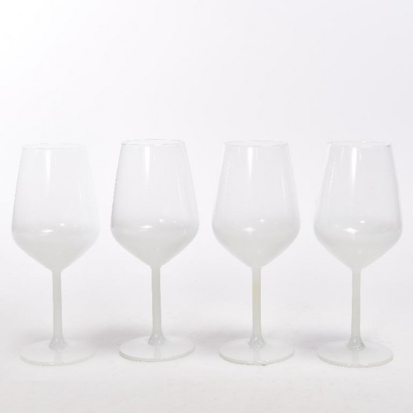 Bicchieri Set 4 calici in vetro bianco opaco 490cc