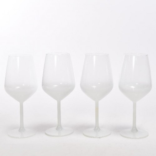 Bicchieri Set 4 calici in vetro bianco opaco 490cc