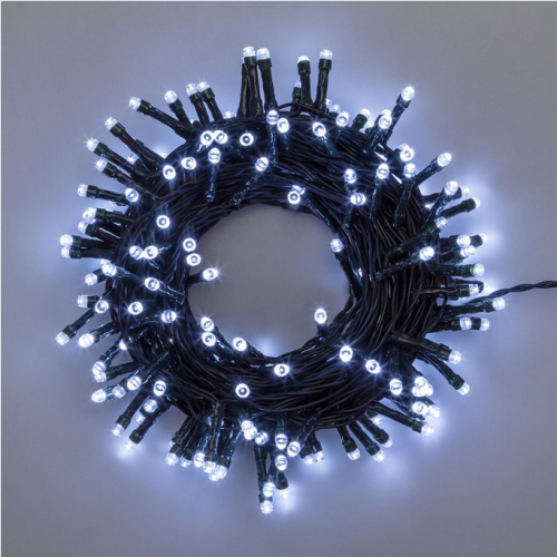 Luci natalizie 300 led bianchi a batteria 17,20+50 mt 2w