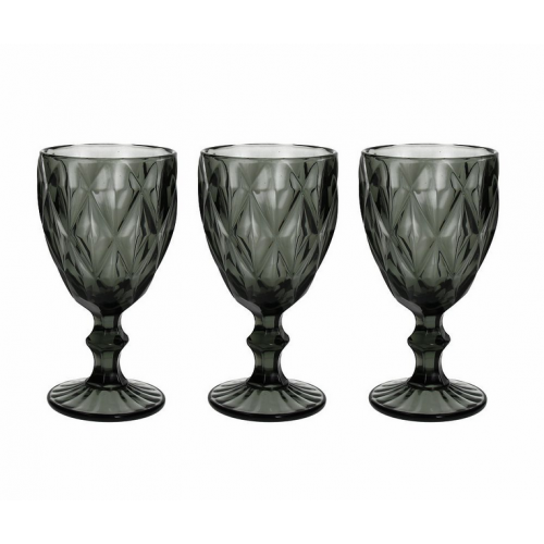 Bicchieri Set 3 bicchieri in vetro rombus grigio 320cc  n3585t15892
