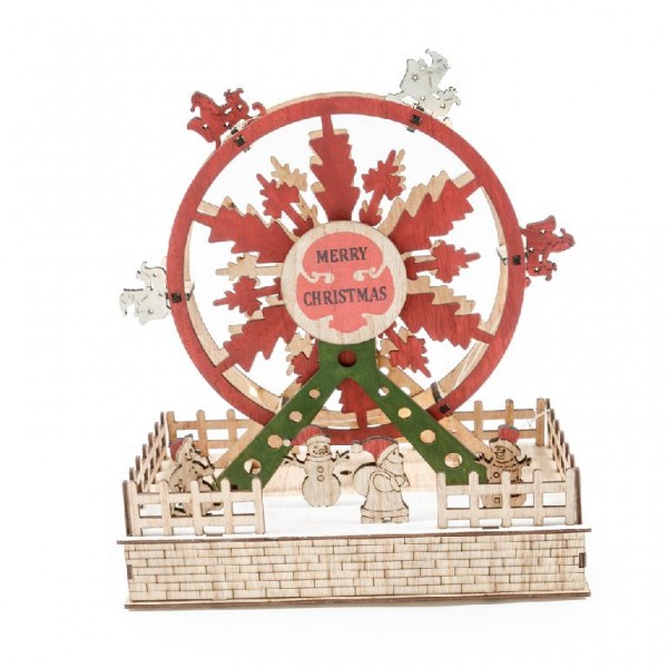 Villaggi di Natale Ruota panoramica in legno con luci   60671