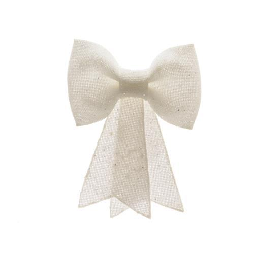 Arredo natalizio Fiocco glitter da appendere bianco 40cm    517486