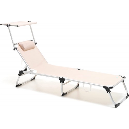 Lettini da esterno Lettino mackay ecru pieghevole in alluminio M0603-21