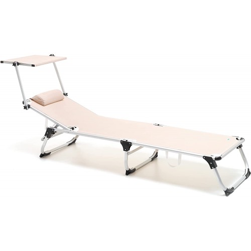 Lettini da esterno Lettino mackay ecru pieghevole in alluminio M0603-21