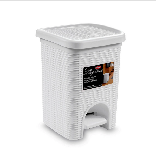 Pattumiere Pattumiera elegance bianco 6lt