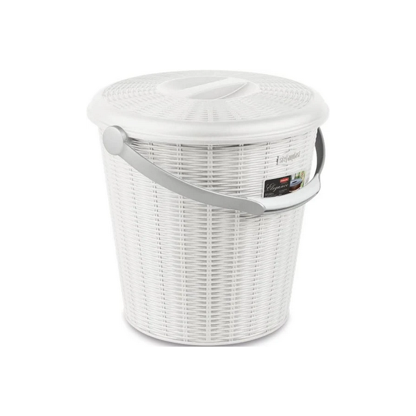 Pattumiere Pattumiera elegance con coperchio 10l bianco   sp29600