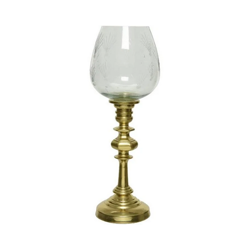 Complementi d'arredo Portacandela in vetro gold 34cm 608428