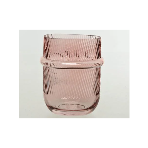 Complementi d'arredo Vaso in vetro reliefvintage rosa 25cm 803543