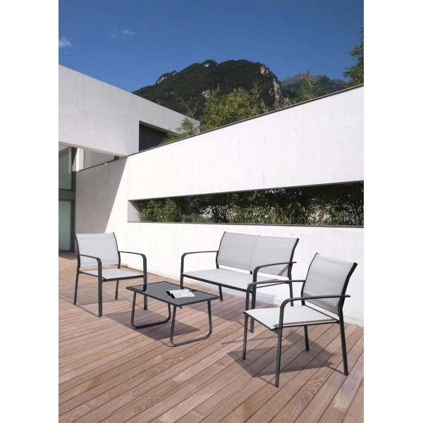 Divani da esterno Bizzotto salotto 4pz arent antracite 662999