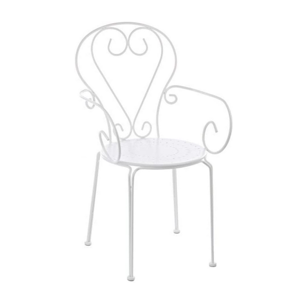 Sedie da giardino Sedia con braccioli etienne bianco 802378