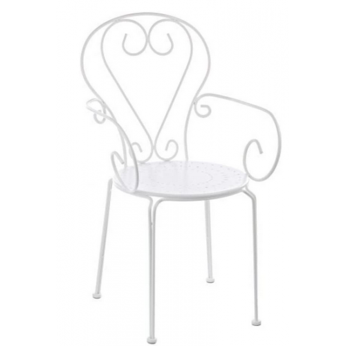 Sedie da giardino Sedia con braccioli etienne bianco 802378