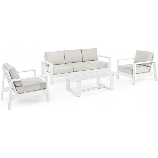 Divani da giardino Bizzotto salotto giardino 5 persone baltic bianco 663130