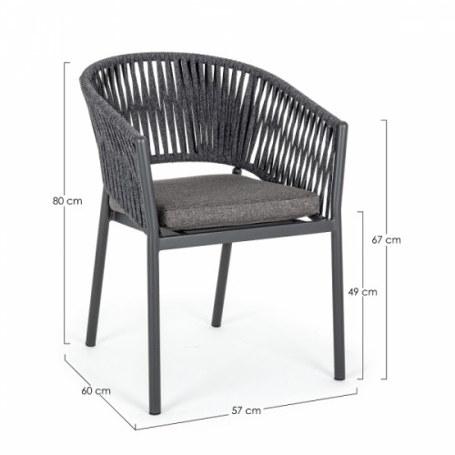 Sedie da esterno Sedia con baccioli Florencia antracite 662802