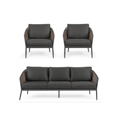 Divani da esterno Salotto Maribela Grigio Antracite 0663116