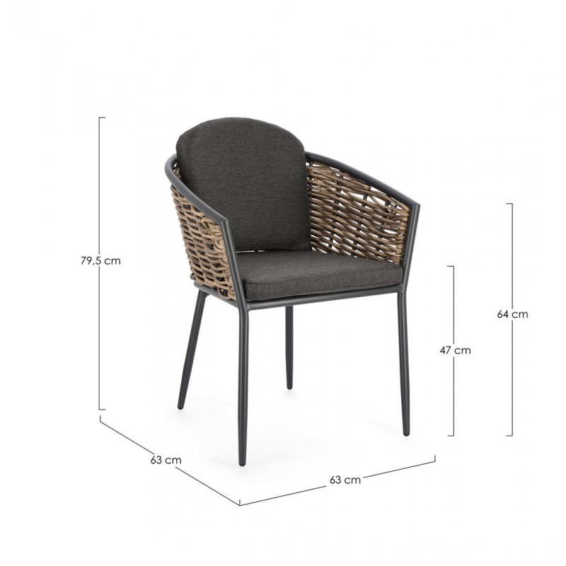 Sedie da giardino Sedia Maribela Grigio Antracite 0663115 Sedie da giardino Sedia Maribela Grigio Antracite 0663115