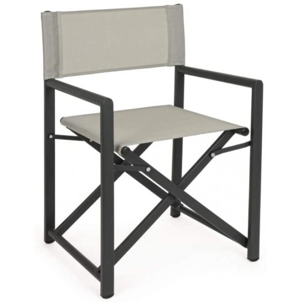 Sedie da giardino Bizzotto sedia regista taylor grigio scuro/bone 662473