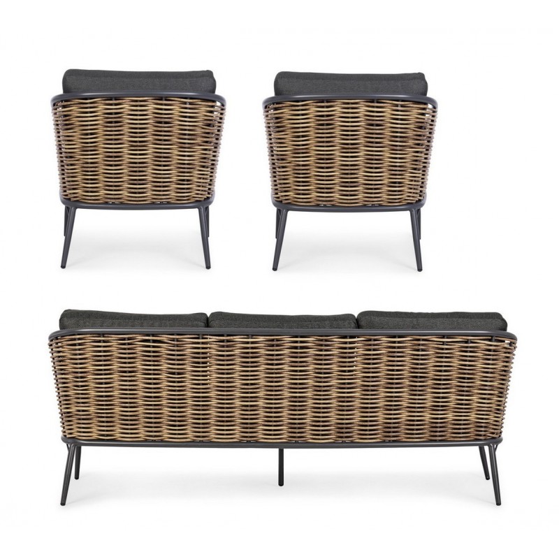 Divani da esterno Salotto Maribela Grigio Antracite 0663116