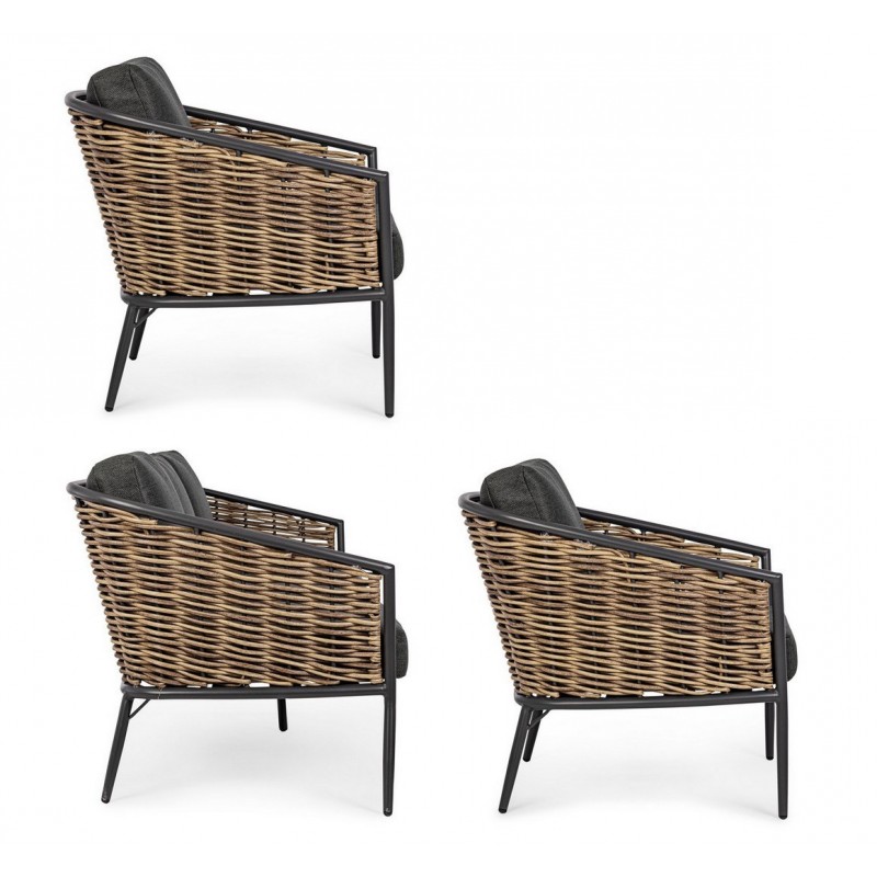 Divani da esterno Salotto Maribela Grigio Antracite 0663116