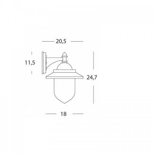 Lampade da esterno Applique piccola in basso Rondo mignon 24cm