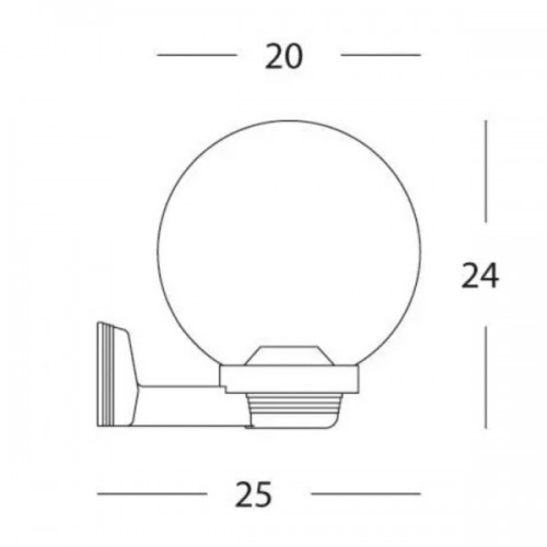 Lampade da esterno Applique sfera opale D.20 serie GLOBO