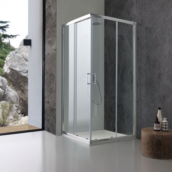Arredo bagno Box Doccia Giada 70X70 cm Trasparente Porte Scorrevoli