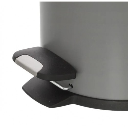 Accessori bagno Pattumiera Bagno in Acciaio Grigio Con Pedale E Coperchio Slim 3 Lt