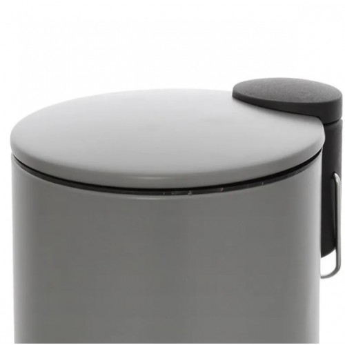 Accessori bagno Pattumiera Bagno in Acciaio Grigio Con Pedale E Coperchio Slim 3 Lt