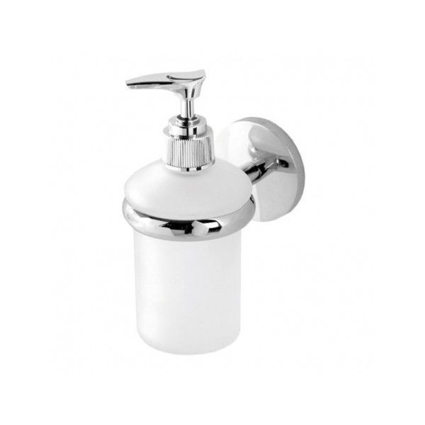 Dispenser sapone Dispenser bagno in acciaio cromato e vetro serie bora