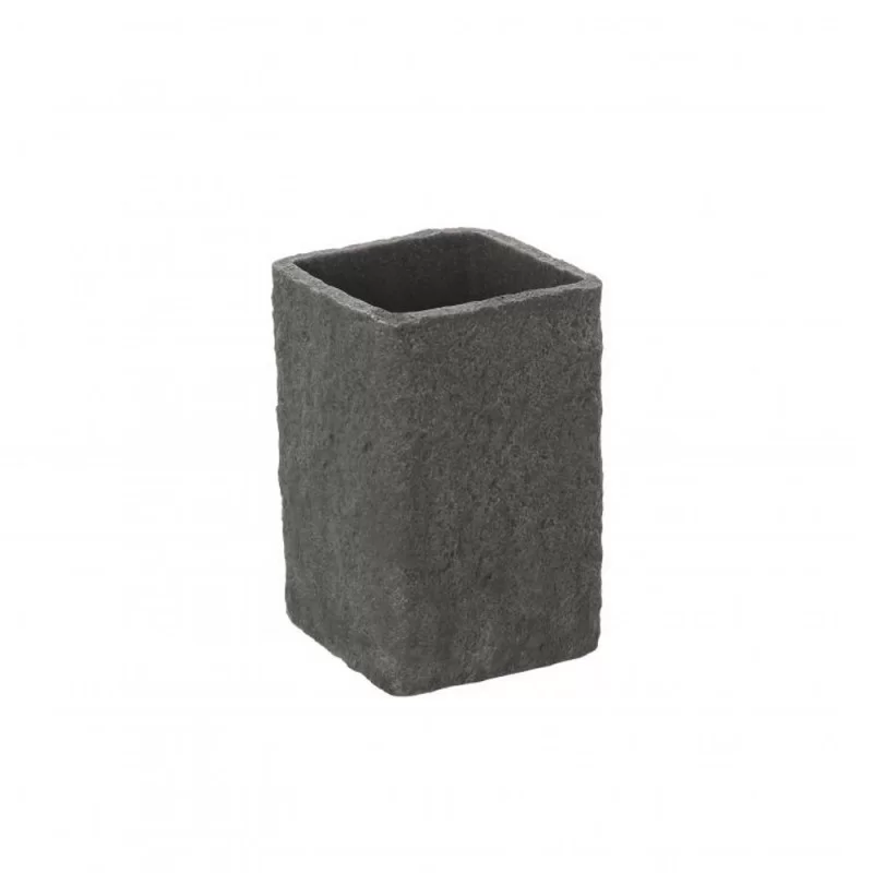 Portaspazzolini Portaspazzolino Resina Grigio Linea Sabbia