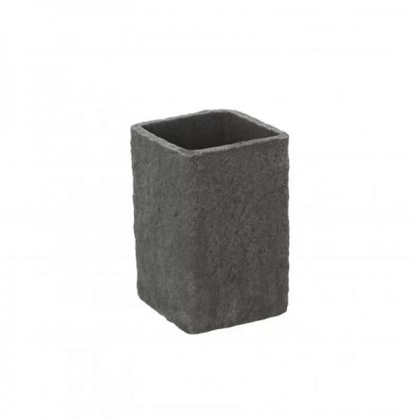 Portaspazzolini Portaspazzolino Resina Grigio Linea Sabbia