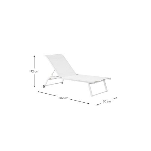 Lettini da giardino Lettino con ruote taylor bianco in alluminio Bizzotto 182x70x34h cm