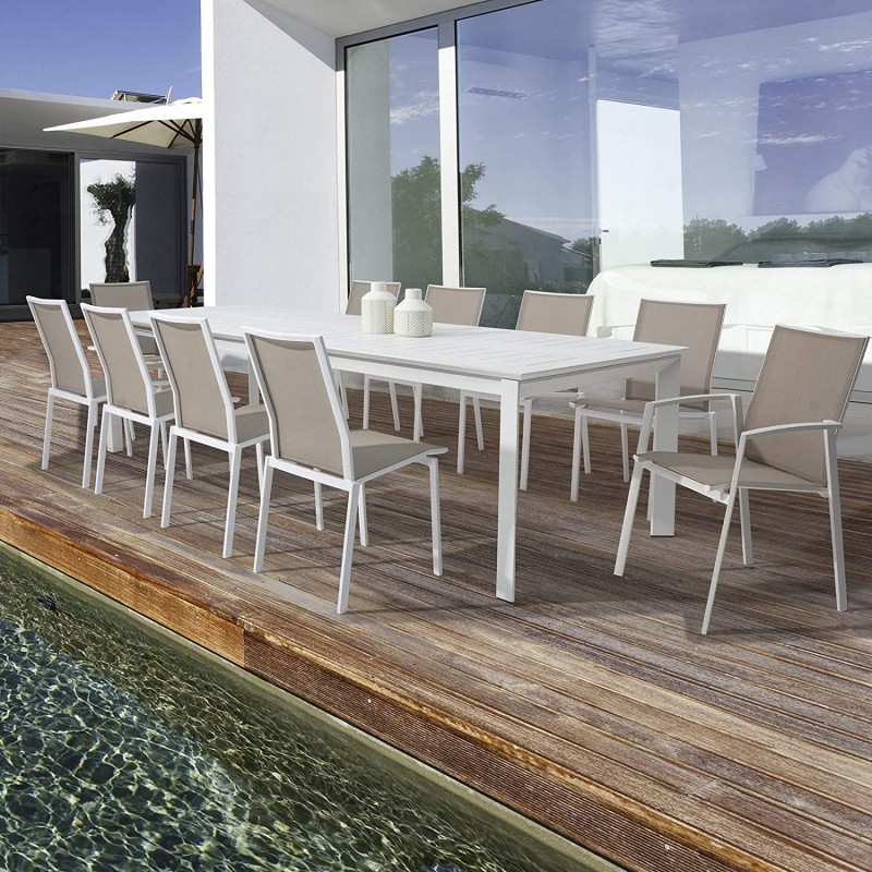 Tavoli da giardino Bizzotto tavolo konnor 200-300x110 bianco giardino 662271 Tavoli da giardino Bizzotto tavolo konnor 200-300x110 bianco giardino 662271