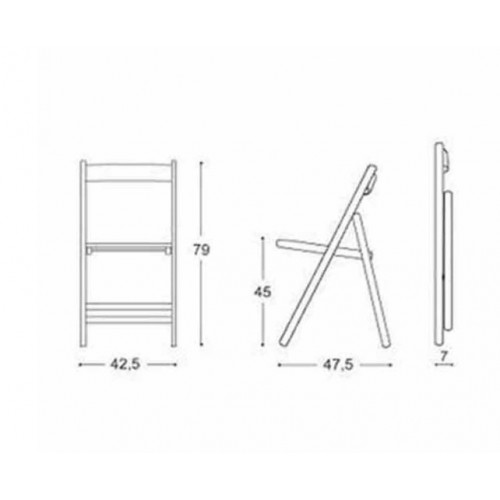 Sedie Sedia in Legno Pieghevole Bianca M0009-08 45cm
