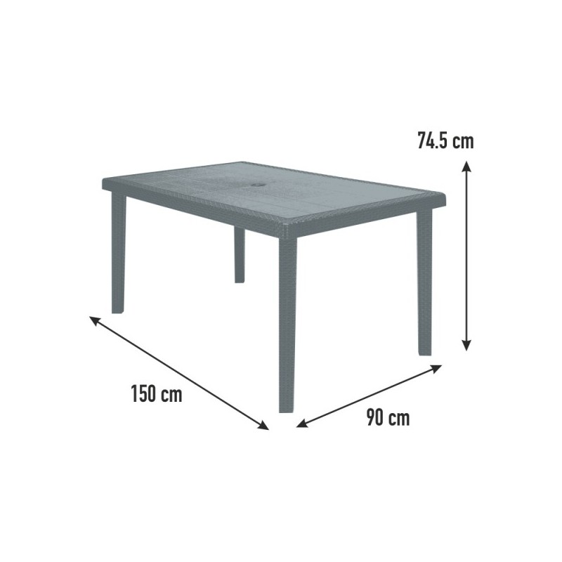 Tavoli da esterno Tavolo Boheme 150x90cm antracite Tavoli da esterno Tavolo Boheme 150x90cm antracite