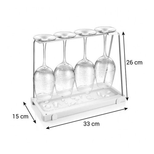 Utensili da cucina Porta calici con sgocciolatoio 15 x 33 x 26 cm Flexispace Tescoma