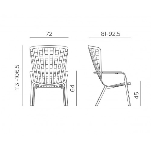 Sedie da esterno Poltrona Folio Bianca Nardi 72 x 113 x 92.5 cm