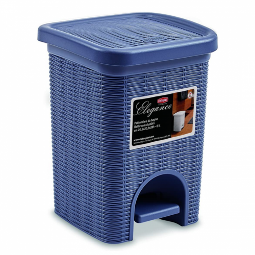 Pattumiere Pattumiera elegance coperchio a pedale 20 lt blu Stefanplast