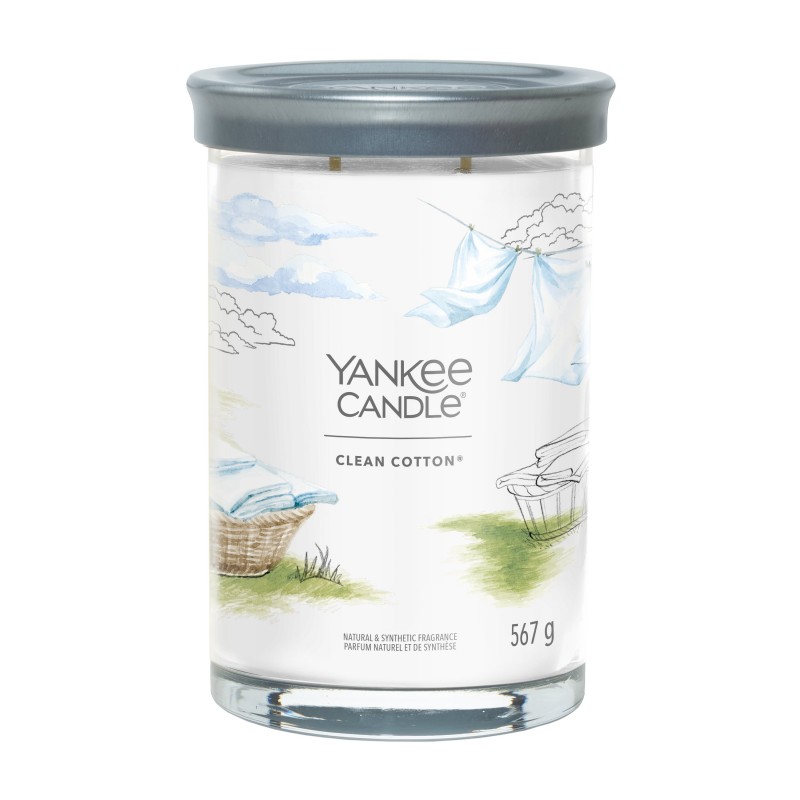 Candele profumate Candela a 2 stoppini Clean Cotton Yankee Candle 567g