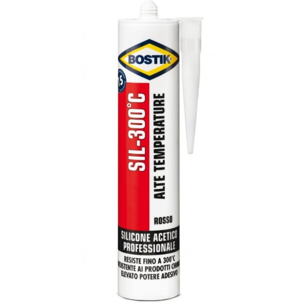 Colle Bostik sigillante siliconico professionale resistente al calore 300 ml d2645