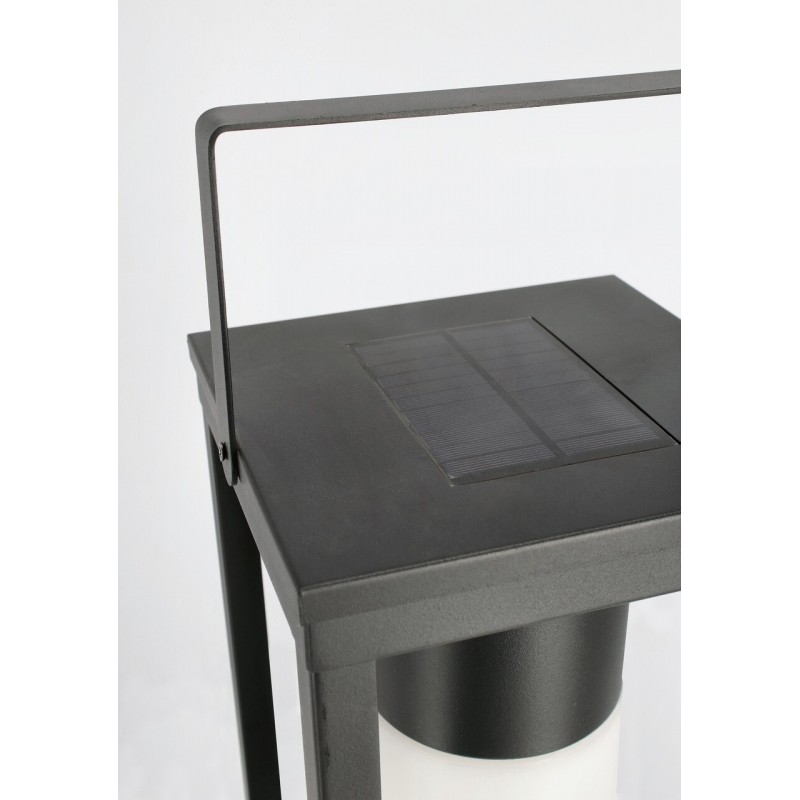 Illuminazione Lampada solar led in acciaio nero con manico 17x17x38h cm batteria ricaricabile Illuminazione Lampada solar led in acciaio nero con manico 17x17x38h cm batteria ricaricabile