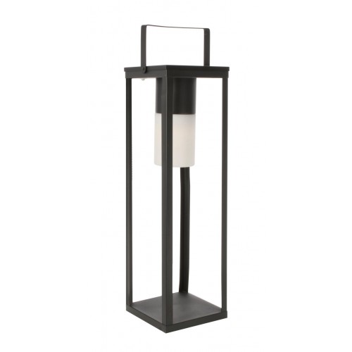 Illuminazione Lampada solar led in acciaio nero con manico 20x20x75h cm batteria ricaricabile