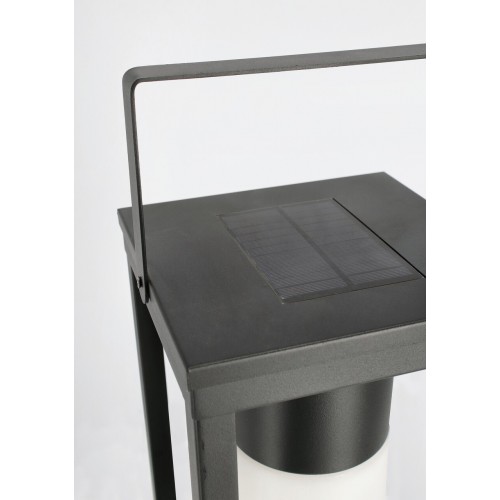 Illuminazione Lampada solar led in acciaio nero con manico 20x20x75h cm batteria ricaricabile